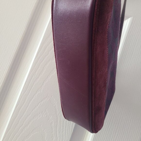 Coach Y2K Demi Baguette Bag Wristlet Signature Monogram Purple Leather Trim 6094 - Picture 3 of 10